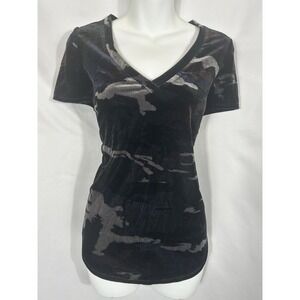 Nic + Zoe Velvet Camo Top Size M Y2K Grunge Goth Baddie Indie Slz Army Bratcore